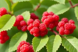 delicious Raspberry in a bowl on a white background, close-up. Healthy food concept. photo