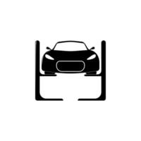 car on a lift vector icon illustration