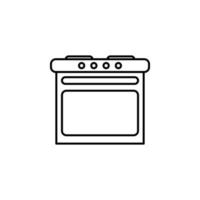 gas oven line vector icon illustration