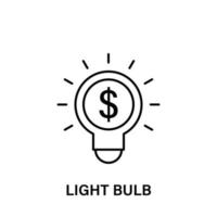 bulb, dollar, light vector icon illustration