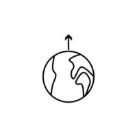 earth up arrow vector icon illustration