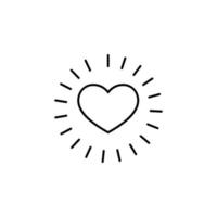 light heart shape vector icon illustration