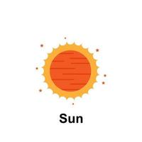 Space, sun color vector icon illustration