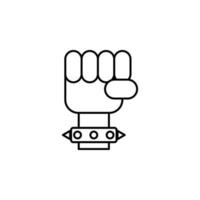 roca, mano, puño, pulsera vector icono ilustración