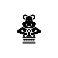 circus bear style vector icon illustration