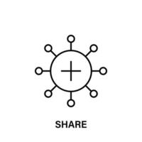 share, plus, connection vector icon illustration