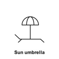 Sun umbrella vector icon illustration