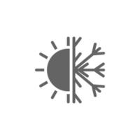 Sunny, snowy weather vector icon illustration