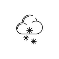 nube de nieve concepto línea vector icono ilustración