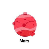 Space, mars color vector icon illustration