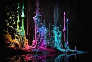 Colorful liquid paints abstract background. photo