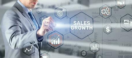 Business development to success and growing growth concept photo