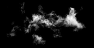 White cloud isolated on black background,Textured smoke,brush effect photo