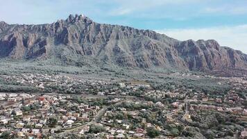 Montserrat mountain on a snowy winter day. video