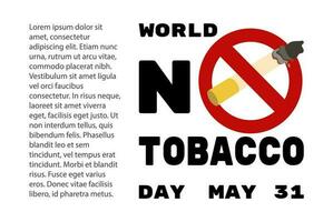 mundo No tabaco día póster vector ilustración