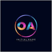 Letter OA  colorfull logo premium elegant template vector