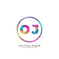 Letter OJ colorfull logo premium elegant template vector