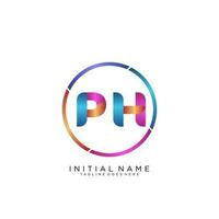 letra ph colorido logo prima elegante modelo vector