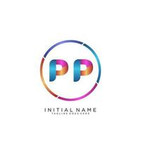 Letter PP colorfull logo premium elegant template vector