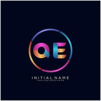 Letter QE colorfull logo premium elegant template vector