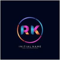 Letter RK colorfull logo premium elegant template vector