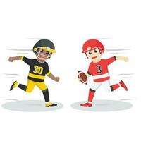 American Football Player Confrontation people african design character on white background vector