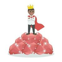 The king african standing on ruby design character on white background vector