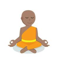 monk african meditate design character on white background vector