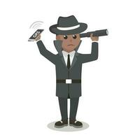 Spy african Observation design character on white background vector