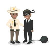 sheriff african Caught thief design character on white background vector