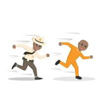 sheriff african Catch prisoner design character on white background vector