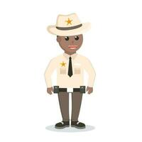 sheriff african pose design character on white background vector