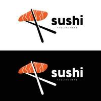 Sushi Logo, Japanese Fast Food Design, Vector Icon Template Symbol