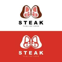 Beef Logo, Meat Steak Vector, Grill Cuisine Design, Steak Restaurant Brand Template Icon vector