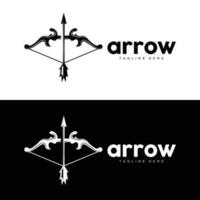 Arrow Logo, Bow Arrow Minimalist Simple Design, Archer Vector, Templet Illustration Symbol Icon vector