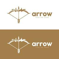 Arrow Logo, Bow Arrow Minimalist Simple Design, Archer Vector, Templet Illustration Symbol Icon vector