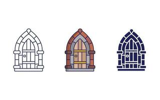 Castle door vector icon