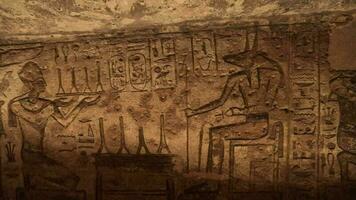 gammal ritningar inuti de abu simbel tempel i egypten video