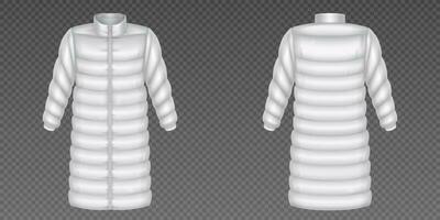 Realistic set of puffer coat with long sleeve vector