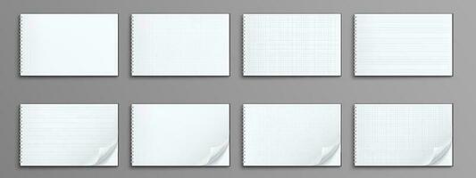 Realistic set of notebook mockups isolated vector