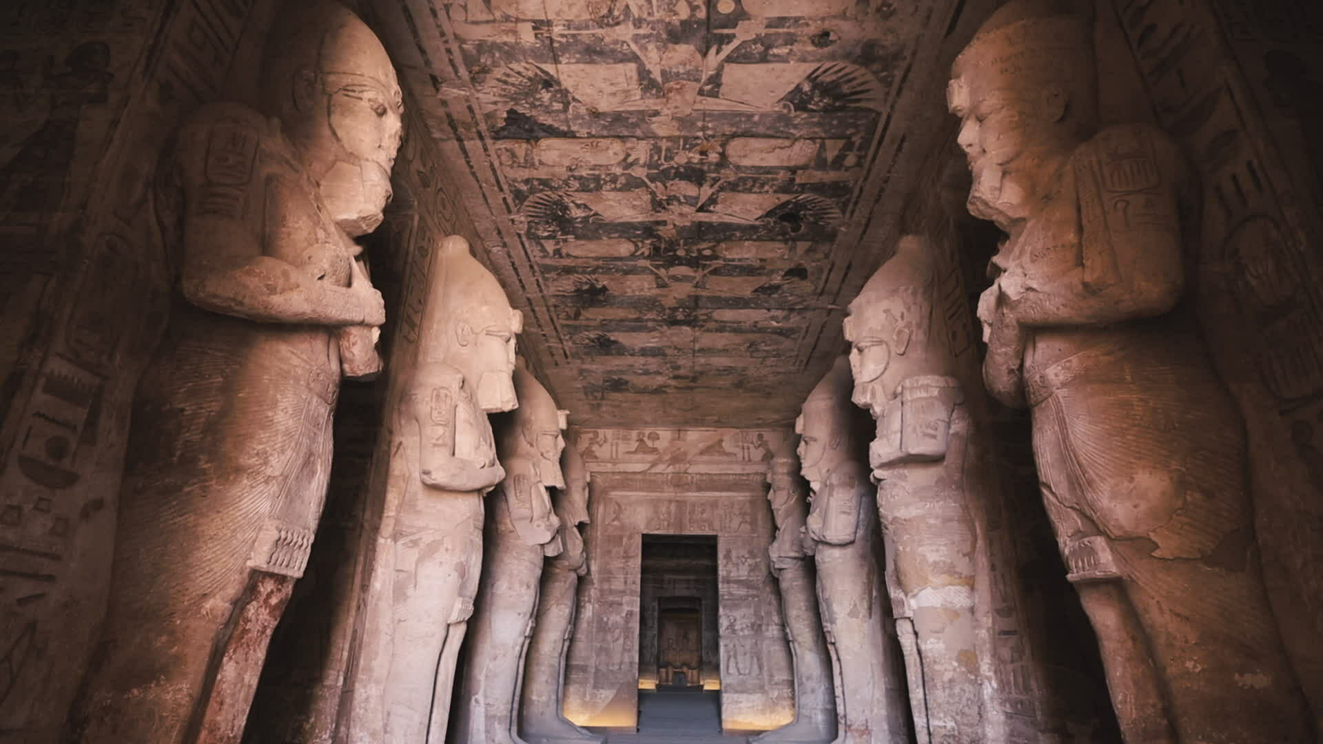 Interior Statues Of Abu Simbel Temple In Egypt 23165941 Stock Video at
