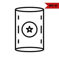 star in button with in tube line icon vector