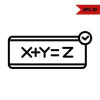 Illustration of card  math formula with check list in button  line icon vector