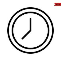 icono de línea de reloj vector