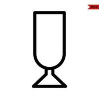 vaso bebida línea icono vector