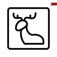 deer in frame line icon vector