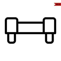 barbell in table line icon vector