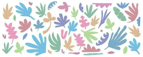 Collection of wreaths of tropical stems and leaves vector