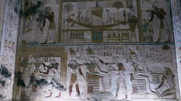 Wall Paintings In The Ancient Egyptian Temple Of Abydos video