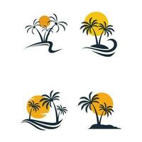 Tropical island illustration design template vector